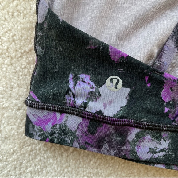 Lululemon energy sports bra floral shift multi purple grey black B-D cup - Picture 9 of 10